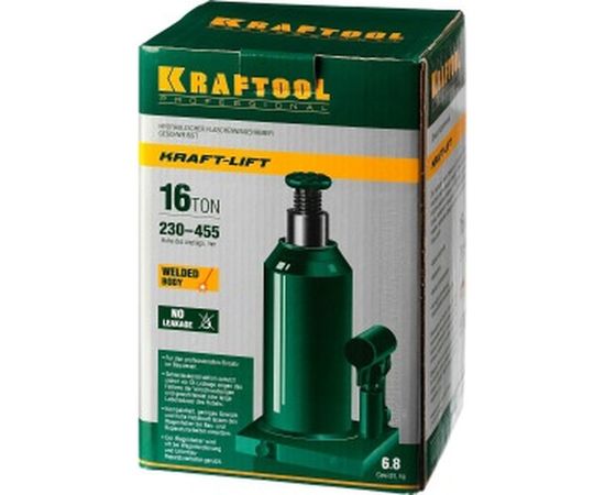 Гидравлический бутылочный домкрат 16т, 230-455мм, KRAFTOOL Kraft-Lift 43462-16_z01 – изображение 6