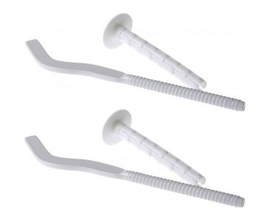 Сплющенный кронштейн для радиатора, с дюбелем диам. 7,5х180мм, белый 2шт MasterProf MP ИС.030132 