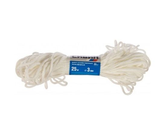 Хозяйственный полиэфирный шнур, длина 25м, диаметр 3мм СИБИН 50263 