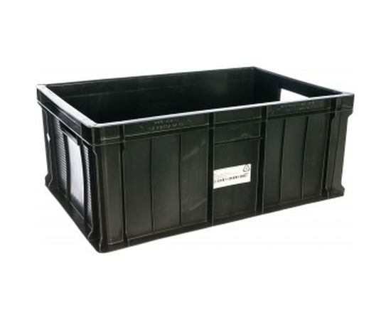 Мясной сплошной ящик, 600x400x250мм, черный, вес 2.2 кг ТАРА 00912 