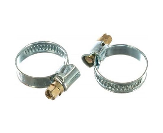 Металлические хомуты СИБРТЕХ, стандартное болтовое крепление, 16-27мм, 2шт, ширина 9мм, 47657 – изображение 2