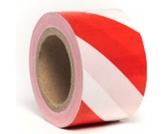 Сигнальная лента SDM бело-красная 75 ммх200 м 0838 