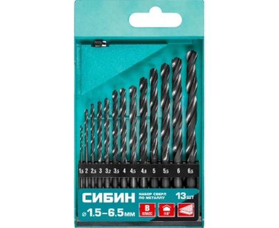 Набор сверл по металлу (13 шт; 1.5-6.5 мм; HSS) СИБИН 29610-H13 