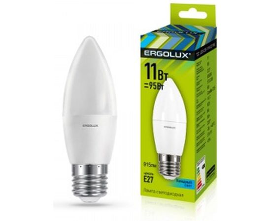 Электрическая светодиодная лампа Ergolux LED-C35-11W-E27-4K Свеча 11Вт E27 4500K 13622 