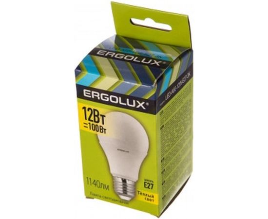Светодиодная лампа ЛОН Ergolux LED-A60-12W-E27-3K 12Вт E27 3000K 172-265В 12150 – изображение 2