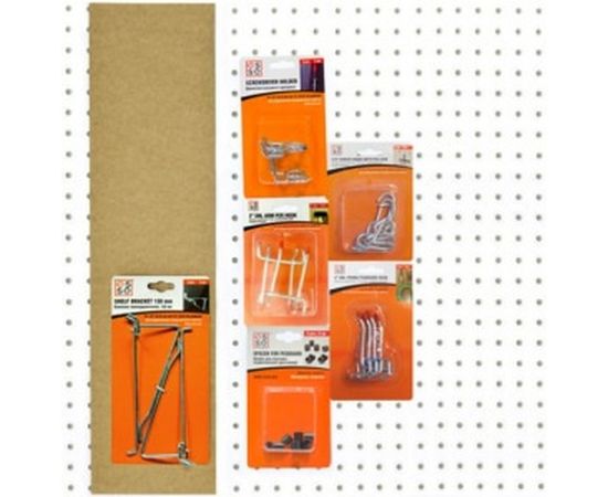 Набор: перфопанель, полка, подвесы ESSE PB-K01 – изображение 2