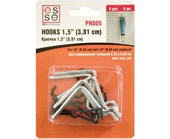 Угловой крючок для перфопанели, 6шт ESSE PH805 – изображение 3