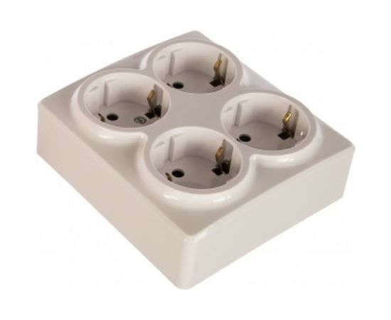 Розетка ЭРА Эксперт 11-2211-01 4х2P+E Schuko со шторками, 16АХ-250В, ОУ, белый Б0020709 