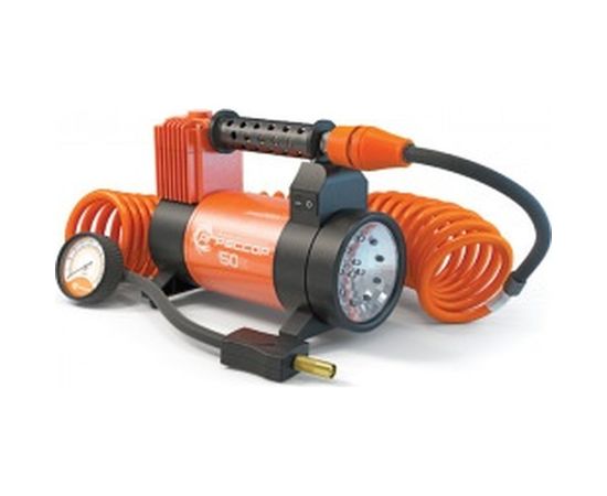 Металлический автомобильный компрессор 12V с LED фонарем Агрессор AGR-50L 