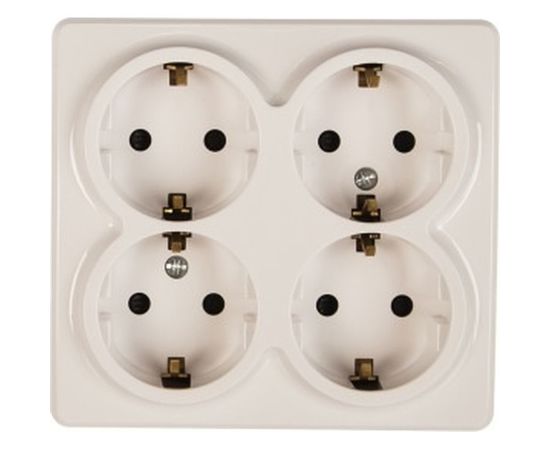 Розетка ЭРА Эксперт 11-2211-01 4х2P+E Schuko со шторками, 16АХ-250В, ОУ, белый Б0020709 – изображение 2