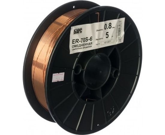 Проволока сварочная омедненная ER-70S-6 (0.8 мм; кассета 5 кг; аналог СВ-08ГС) Барс СВ000008399 – изображение 2