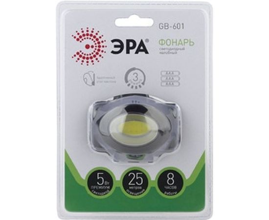Налобный фонарь ЭРА 5Вт COB, 3хААА, 3 режима Б0027818 – изображение 4