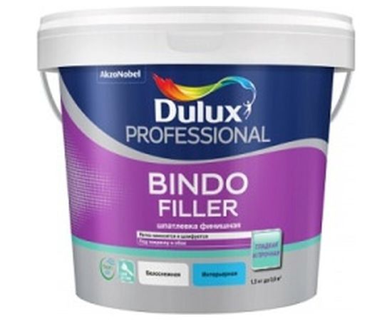 Финишная колеруемая безусадочная шпаклевка под покраску и обои 1,5 кг DULUX BINDO FILLER 5319761 