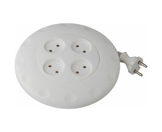 Удлинитель ЭРА UR-4-7m-W белый рулетка, без заземления, 2x0.75мм2, 4гн, 7м Б0019041 