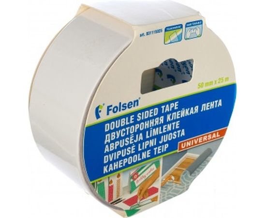 Универсальная двусторонняя лента Folsen 50мм х 25м PP 115мкм 031115025 