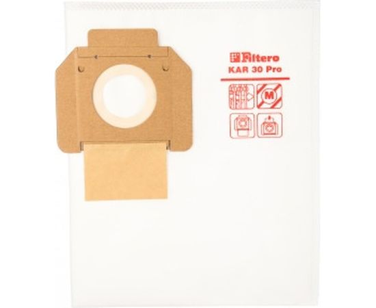 Мешки для пылесоса Karcher, Aeg, Dewalt, Flex, Hilti, Milwaukee, Nilfisk, Protool, Ryobi, Sparky, Stihl, Thomas, Tmb, Корвет трехслойные синтетические Filtero KAR 30 Pro 35л 2шт 05607 