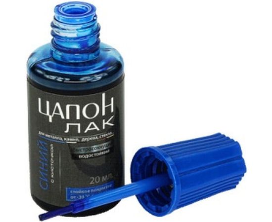 Цапон лак с кисточкой (синий) 20 мл Connector TSAP-BL-KIS20 