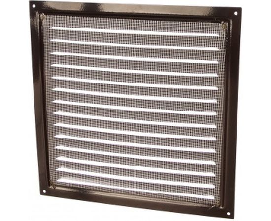 Решетка вентиляционная стальная с сеткой (300x300 мм; коричневая) ERA 3030МЭ кор 87-918 – изображение 2