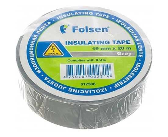 Изоляционная лента Folsen 19ммx20м серая 012506 – изображение 2
