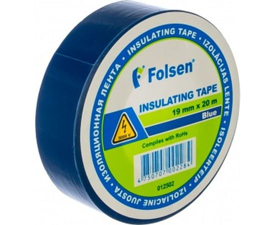 Изоляционная лента Folsen 19ммx20м синяя 012502 – изображение 2