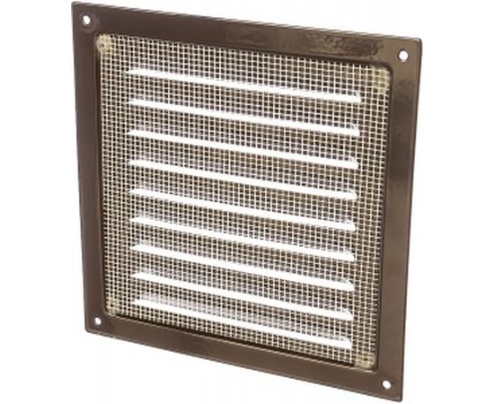Решетка вентиляционная стальная с сеткой (150x150 мм; коричневая) ERA 1515МЭ кор 87-915 – изображение 2