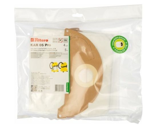 Мешки для пылесоса Karcher трехслойные синтетическиеFiltero KAR 05 Pro 5л 4шт 05602 – изображение 3