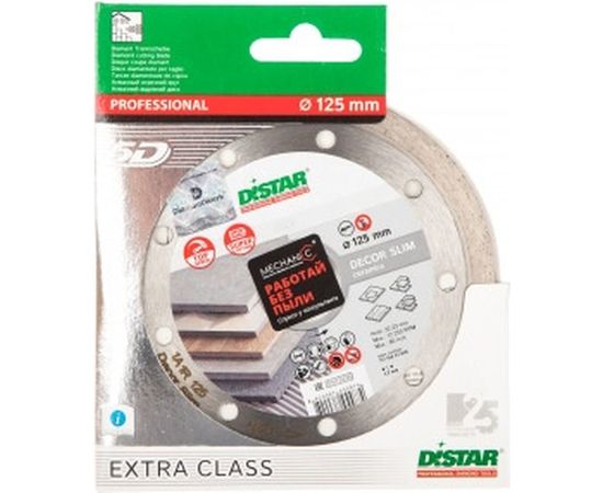Диск алмазный сплошной по керамике Decor Slim (125х22.2 мм) для УШМ DiStar 11115427010 – изображение 3