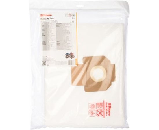 Мешки для пылесоса Karcher, Aeg, Dewalt, Flex, Hilti, Milwaukee, Nilfisk, Protool, Ryobi, Sparky, Stihl, Thomas, Tmb, Корвет трехслойные синтетические Filtero KAR 30 Pro 35л 5шт 05643 – изображение 3