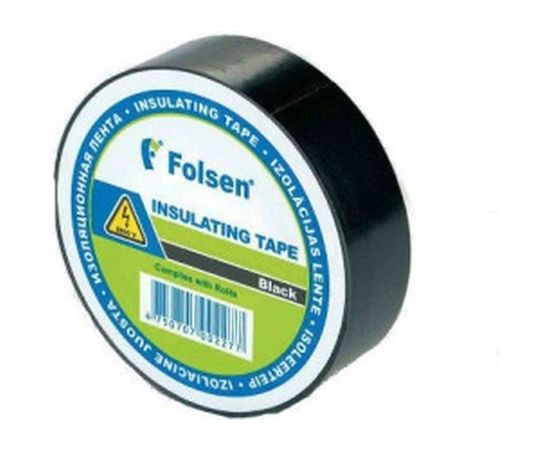 Изоляционная лента Folsen 19ммx20м черная пламягасящая 012514 
