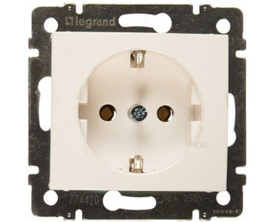 Одноместная розетка Legrand Valena 774420 с/з, белая 