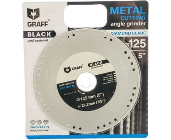 Диск алмазный отрезной по металлу Black (125 мм) для УШМ GRAFF GDDM125B 