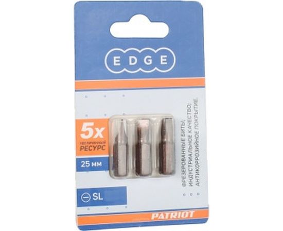 Бита (3 шт; SL4.5 мм; 25 мм) EDGE by PATRIOT 818010004 