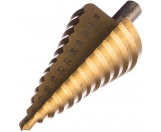 Сверло по металлу ступенчатое 6-38 мм для отверстий 6,9,13,16,19,21, 23,26,29, 32,35, 38 мм Hardax 35-5-035 
