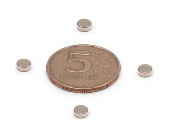 Неодимовый магнит - диск 8х2мм, 20шт Forceberg 9-1212112-020 – изображение 2