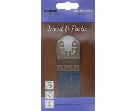 Полотно пильное погружное по древесине и пластику (34x40 мм; 18TPI; Bi-M) Hilberg HR8348 – изображение 2