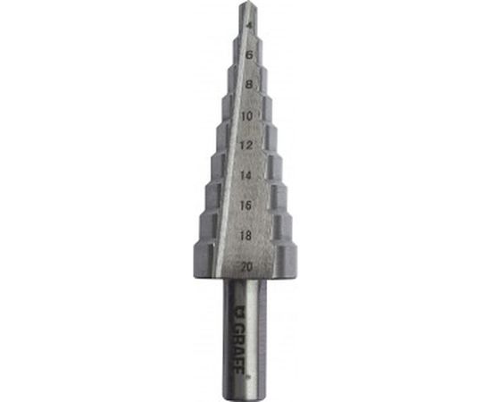 Сверло ступенчатое по металлу (4-20 мм; Р6М5; блистер) GRAFF GMSD420 / 70420 – изображение 2