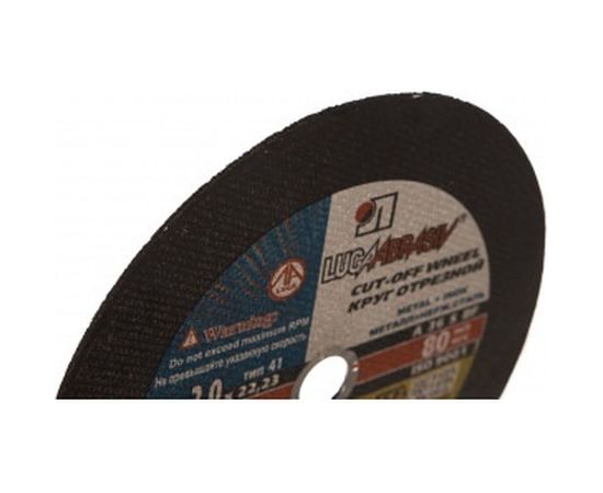 Круг отрезной по металлу (230х2.0х22 мм; A 36 S BF; 80 14А БУ) Luga-Abrasiv D11002302220000 – изображение 2