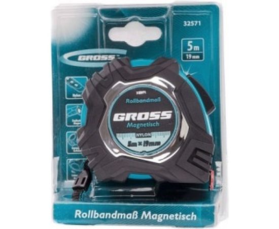 Рулетка Magnetisch, 5 м х 19 мм обрезиненный корпус GROSS 32571 – изображение 4