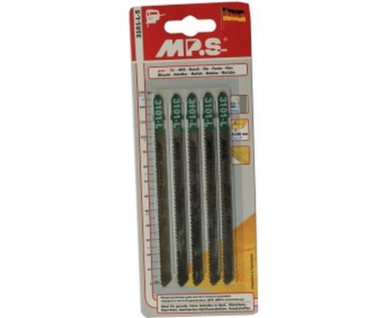 Пилки T101B удлиненные (132х110х2.5 мм; 5 шт.) по древесине, ДСП, фанере, пластмассе MPS 3101-L 