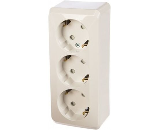 Розетка Schneider Electric 3-м ОП Этюд 16А 250В защитные шторки, с заземлением, белая SchE PA16-012B 401803 