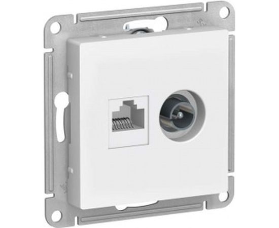 Механизм розетки Schneider Electric 2-м ATLAS DESIGN RJ45 5E+TV, белая ATN000189 1240163 