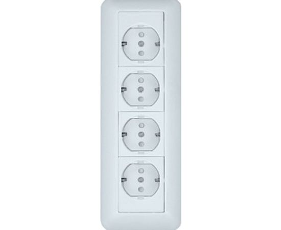 Розетка Schneider Electric 4-м ОП Прима 16А 250В с заземлением SchE RA16-411M-BI 285465 