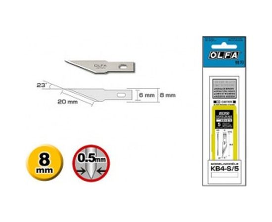 Лезвия перовые для ножа AK-4 (6х8х40,5х0,5 мм; 5 шт.) OLFA OL-KB4-S/5 