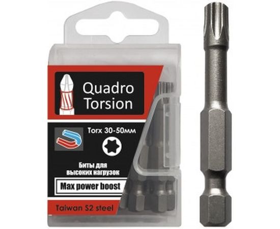 Бита Torx (10 шт; T30; 50 мм; 1/4") Quadro Torsion 433050 
