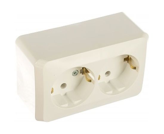 Розетка Schneider Electric 2-м ОП Этюд 16А с заземлением, белая SchE PA16-007B 