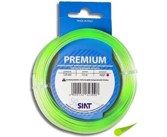 Леска для триммера круг диаметр 1.6 мм длина 15 м Premium Алюминиум SIAT 555002 