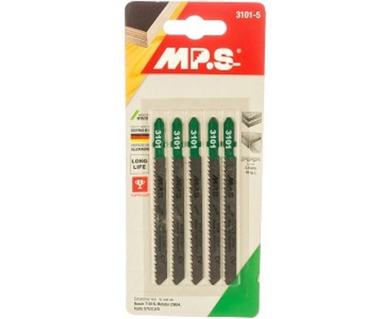 Пилки T101B (100х75х2.5 мм; 5 шт.) по древесине, ДСП, пластмассе MPS 3101 