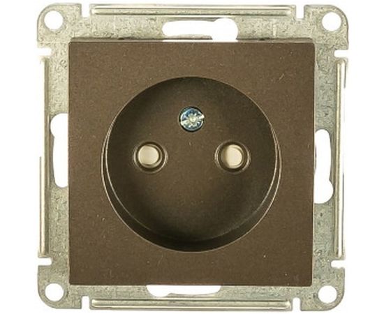 Механизм розетки Schneider Electric 1-м СП ATLAS DESIGN без заземления, защитные шторки, 16А, мокко 1240374 