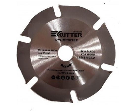 Диск пильный (125 х 6T х 22,2) для УШМ OptimCutter RITTER PS30101256 