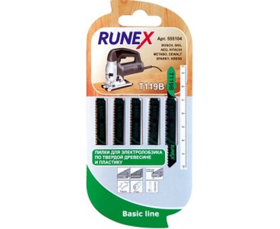 Пилки 75x50 мм, прям распил T119B, 5 шт. Runex 555104 